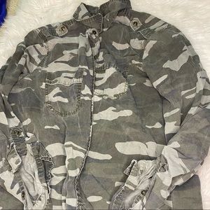 Camo button up